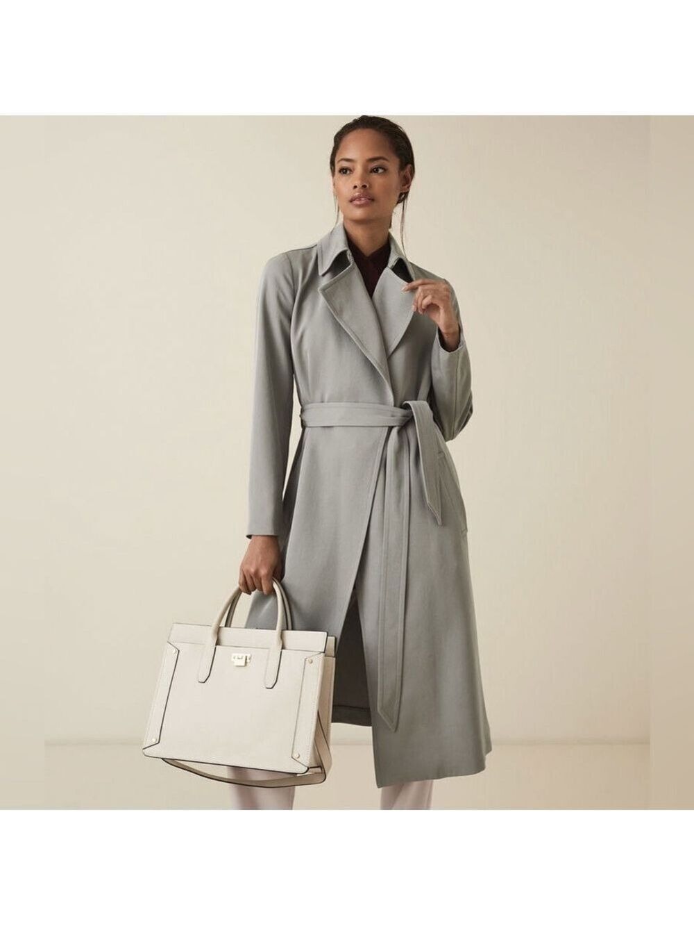 REISS DARCIE TWILL TRENCH COAT